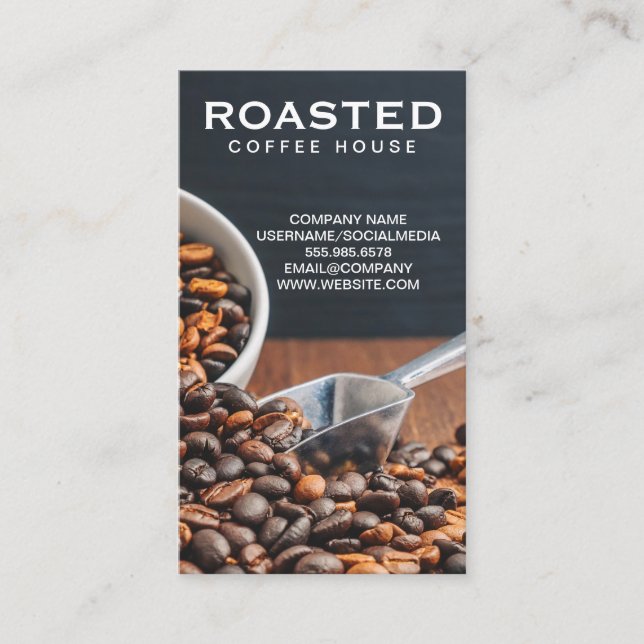 Carte De Visite Plat de haricots de café (Devant)