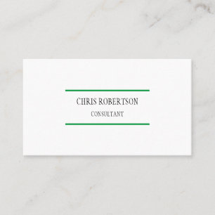 Carte De Visite Plat moderne Attractif Vert blanc minimaliste