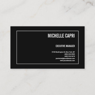 Carte De Visite Plat moderne Simple minimaliste noir blanc