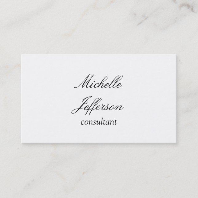 Carte De Visite Plat tendance Simple Blanc Noir Blanc (Devant)
