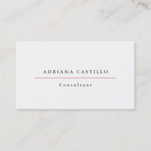 Carte De Visite Plat tendance Simple Blanc Professionnel Minimalis