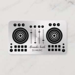 Carte De Visite Platine musicale argent noir Lecteur DJ Son  Busi