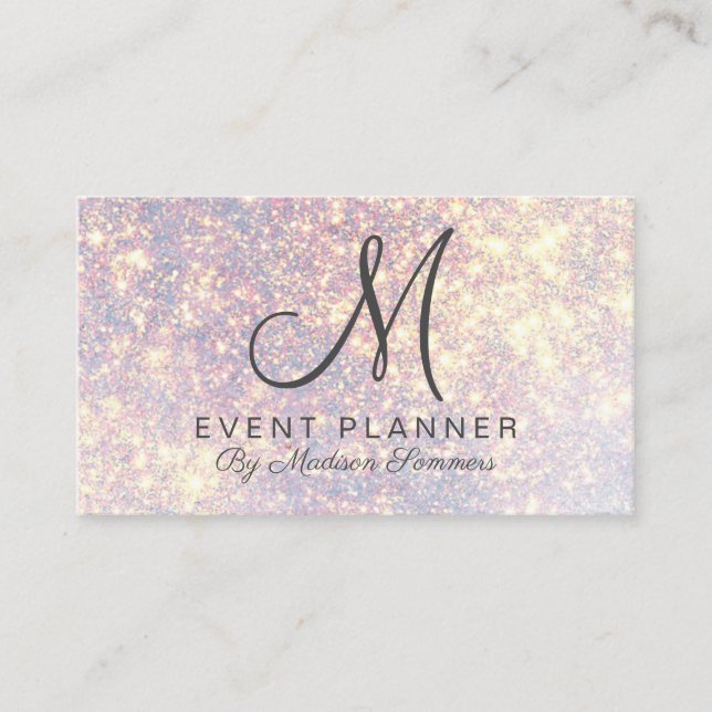 Carte de visite Platinum Gold Parties scintillant  (Devant)