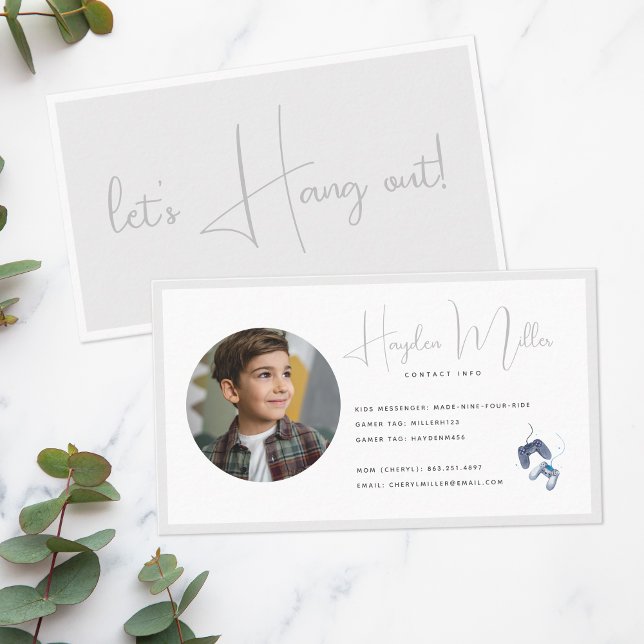 Carte De Visite Playdate pour enfant | Coordonnées de l'étiquette  (Créateur téléchargé)