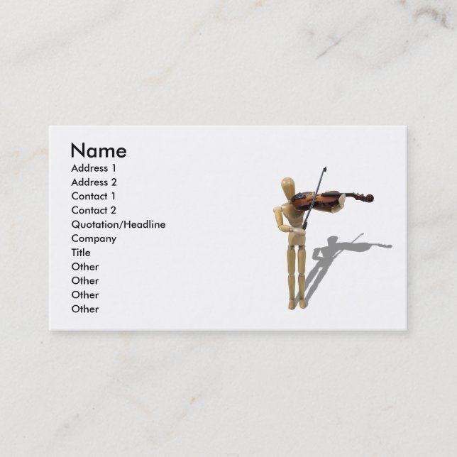 Carte De Visite PlayingViolin081210, nom, adresse 1, adresse 2… (Devant)
