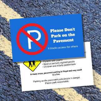 Carte De Visite Please Do Not Park – Private Access Notice
