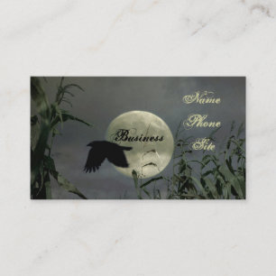 Carte De Visite Pleine lune Avec Corbeau