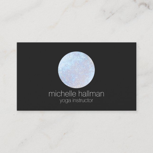 Carte De Visite Pleine lune Bleue Yoga, Coach de Vie, Healer Noir (Devant)