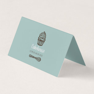 Carte de visite pliable de boulangerie d'affaires 