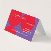 CARTE DE VISITE plié de la collection DOTS ROUGE