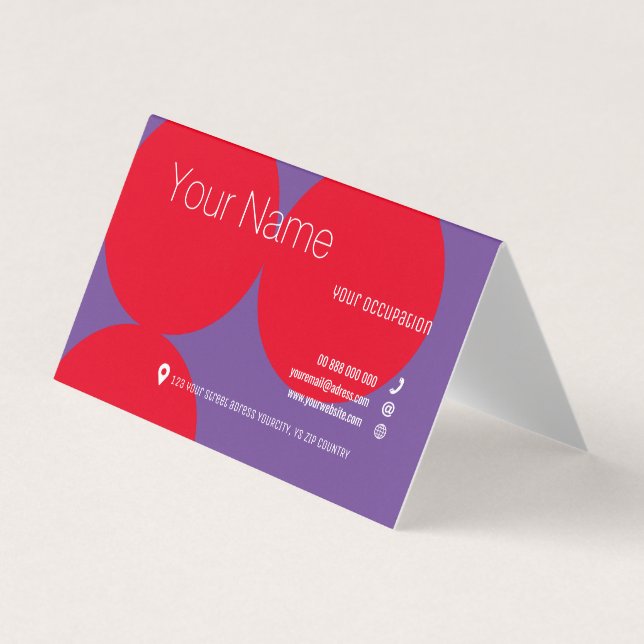 CARTE DE VISITE plié de la collection DOTS ROUGE (Devant)