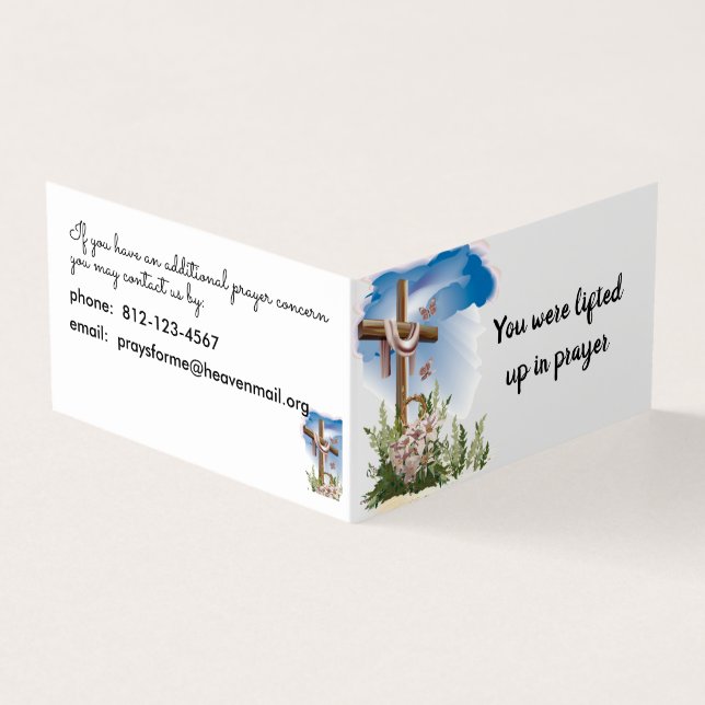 Carte de visite plié de l'équipe de prière de l'ég (Extérieur)