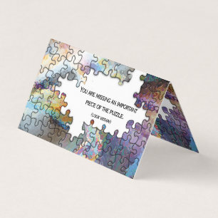 carte de visite plié de pièce de puzzle manquante