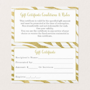 Carte de visite plié Gold Luxury