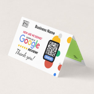 Carte de visite plié Google Review avec coupon