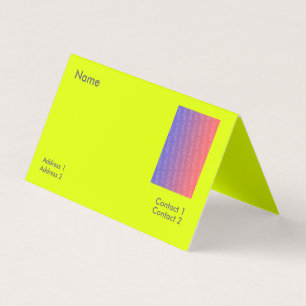 Carte De Visite plié jaune fluorescent