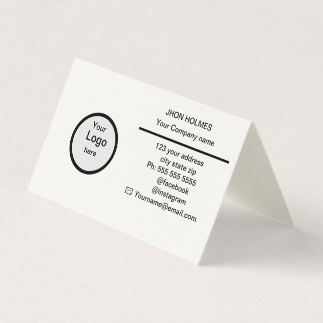 Carte de visite pliée (Devant)