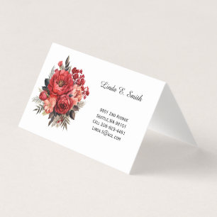Carte de visite pliée florale