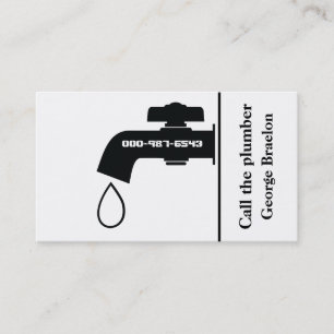 Carte De Visite Plomber noir blanc robinet captivant plomberie