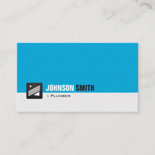 Carte De Visite Plomber - Personnel Aqua Blue