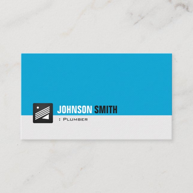 Carte De Visite Plomber - Personnel Aqua Blue (Devant)
