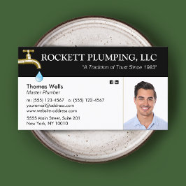 Carte De Visite Plomber Plumbing Driving Faucet Photo Business C