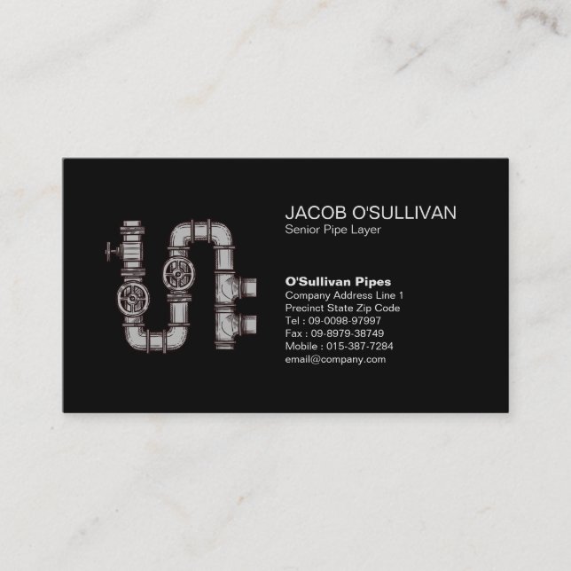 Carte De Visite Plomberie de plomberie de couche de tuyau (Devant)