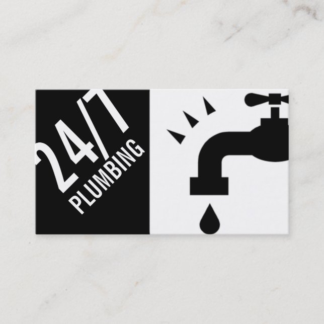 Carte De Visite Plomberie de plomberie Faucet d'eau Handyman Maint (Devant)
