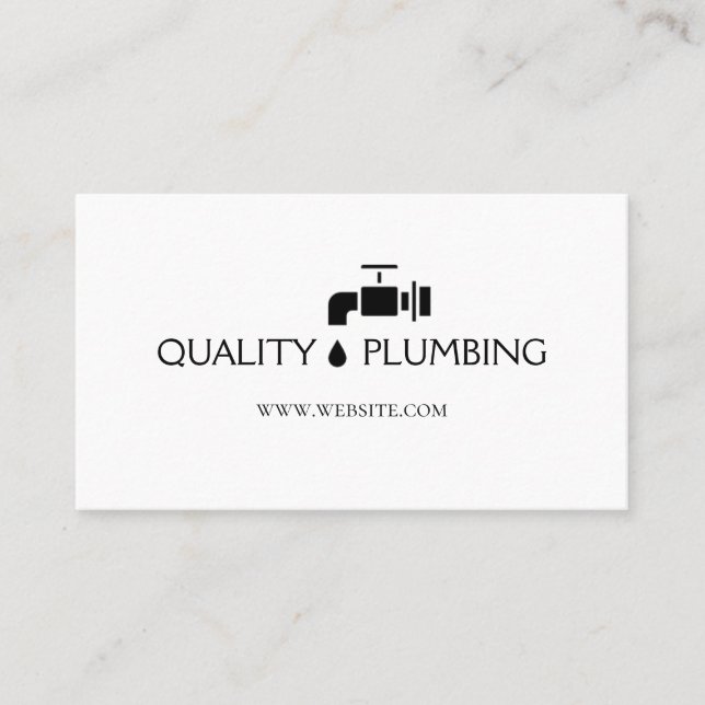 Carte De Visite Plomberie de plomberie Faucet d'eau Handyman Maint (Devant)