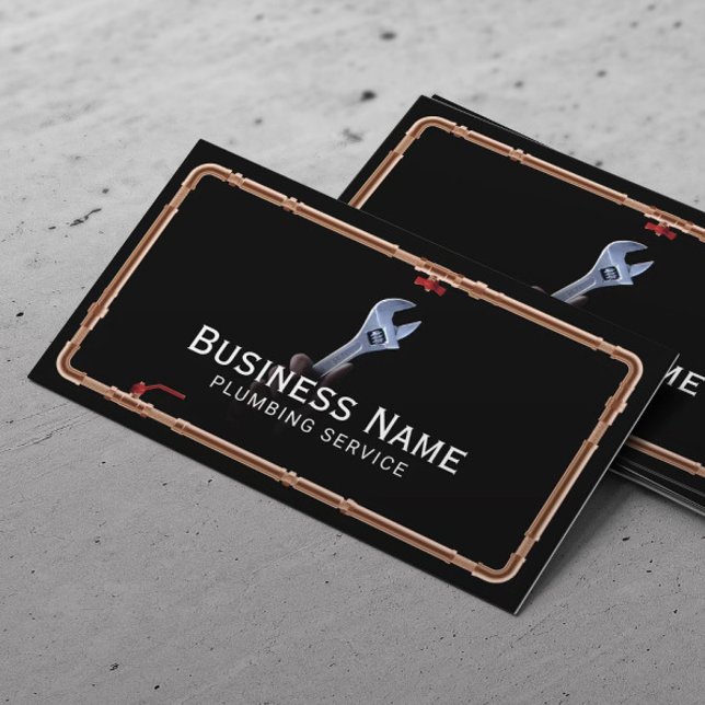 Carte De Visite Plomberie Service de réparation de tuyaux professi (Créateur téléchargé)