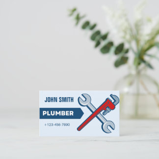 Carte De Visite Plombier Moderne Bleu