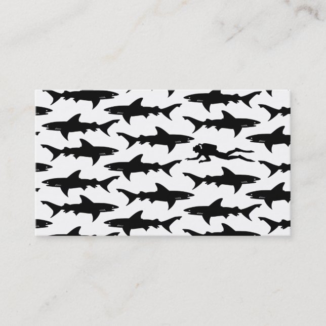 Carte De Visite Plongée à l'air de requin noir/charte élégantes de (Devant)