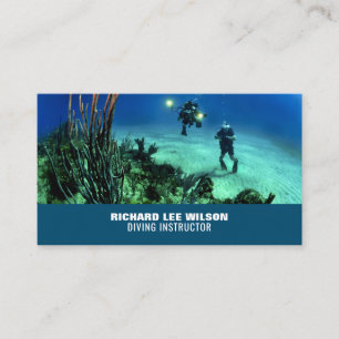 Carte De Visite Plongeurs en mer profonde, instructeur de plongée 