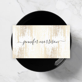Carte De Visite Pluie de Confetti Gold Script Glam