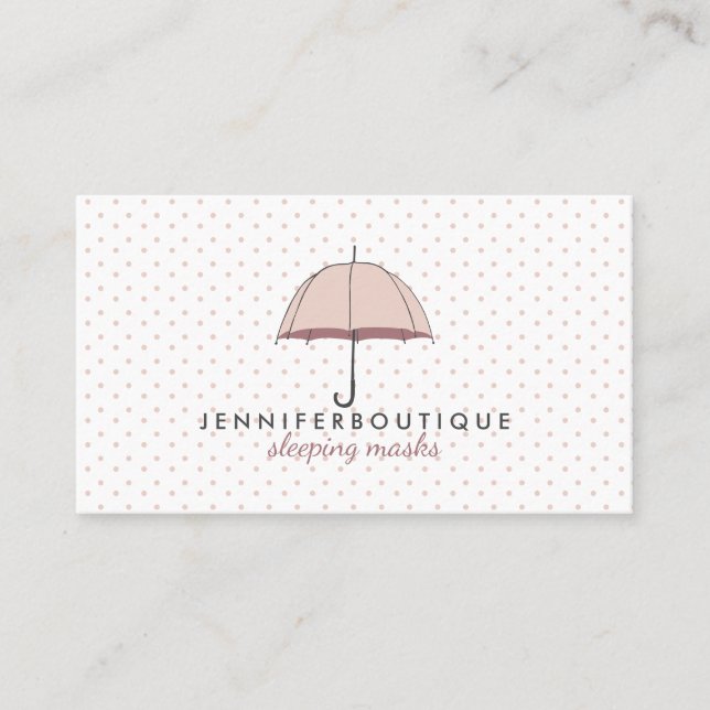 Carte De Visite Pluie Parapluie Pois d'hiver (Devant)
