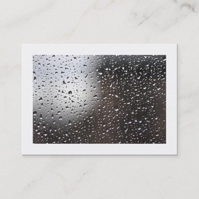 Carte De Visite Pluie sur une fenêtre (Bordé) (Devant)