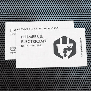 Carte De Visite Plumber simple et électricien
