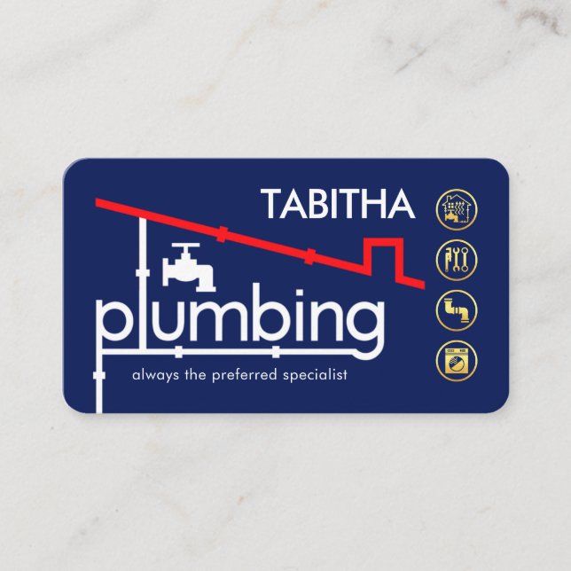 Carte De Visite Plumbing Building Water Pipe Frame (Devant)