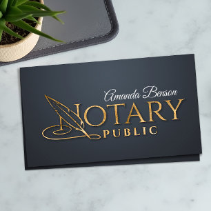 Carte De Visite Plume de calligraphie de notaire public