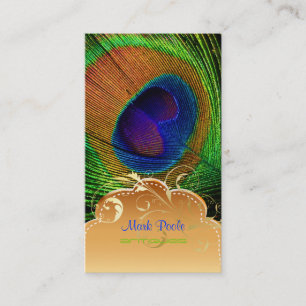 Carte De Visite Plume de paon de PixDezines+remous en filigrane