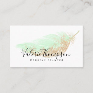 Carte De Visite Plume en bon état chic de parties scintillantes