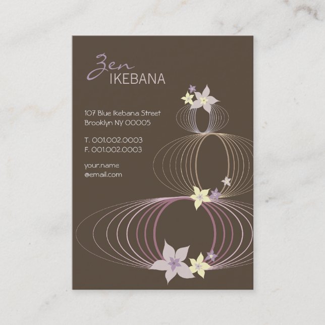 Carte De Visite Plumeria violette Frangipani Flower Chic Ikebana Z (Devant)