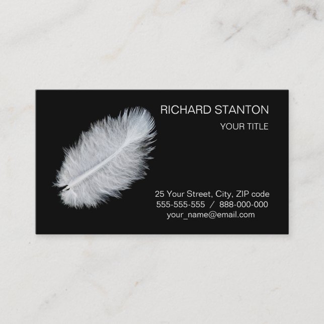 Carte De Visite Plumes blanches (Devant)
