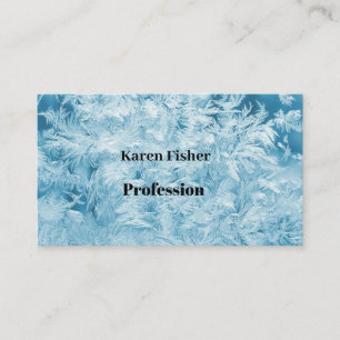 Carte De Visite plumes bleues abstraites et flocons de neige