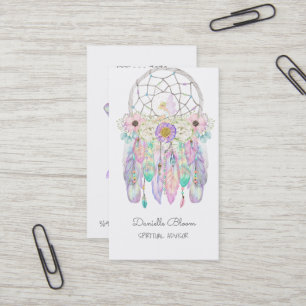 Carte De Visite Plumes rêveuses féeriques tribales de flèches de