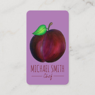 Carte De Visite Plums Ripe Été Purple Plum Fruit Canard Chef