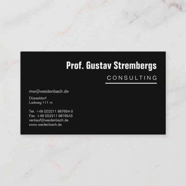 Carte De Visite Plus noir (Devant)