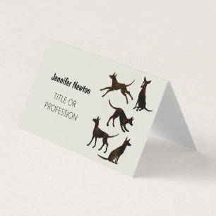Carte De Visite Podenco et Galgo dessin noir et blanc et gris