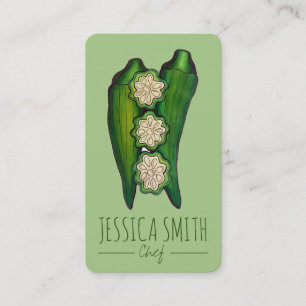 Carte De Visite Pods Okra Veggie Veggie Gumbo Southern Food