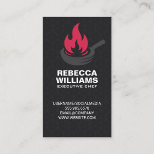 Carte De Visite Poêle à frire   Logo de la flamme